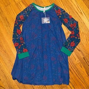 NWT 14 435 by Matilda Jane Jingle Jangle Dress Tulle Floral Christmas Blue Red